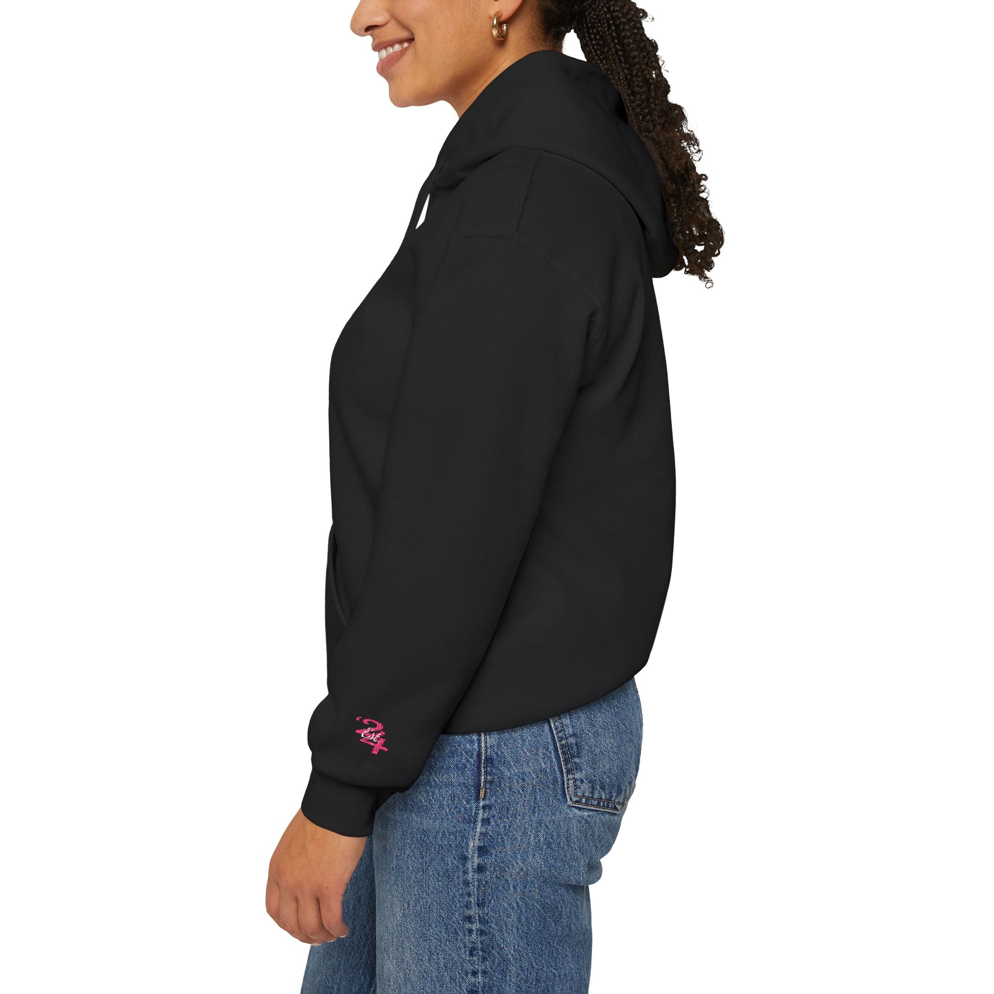 314 Ladies Hoodie — Pink Floral Chest Logo - 314 Originals