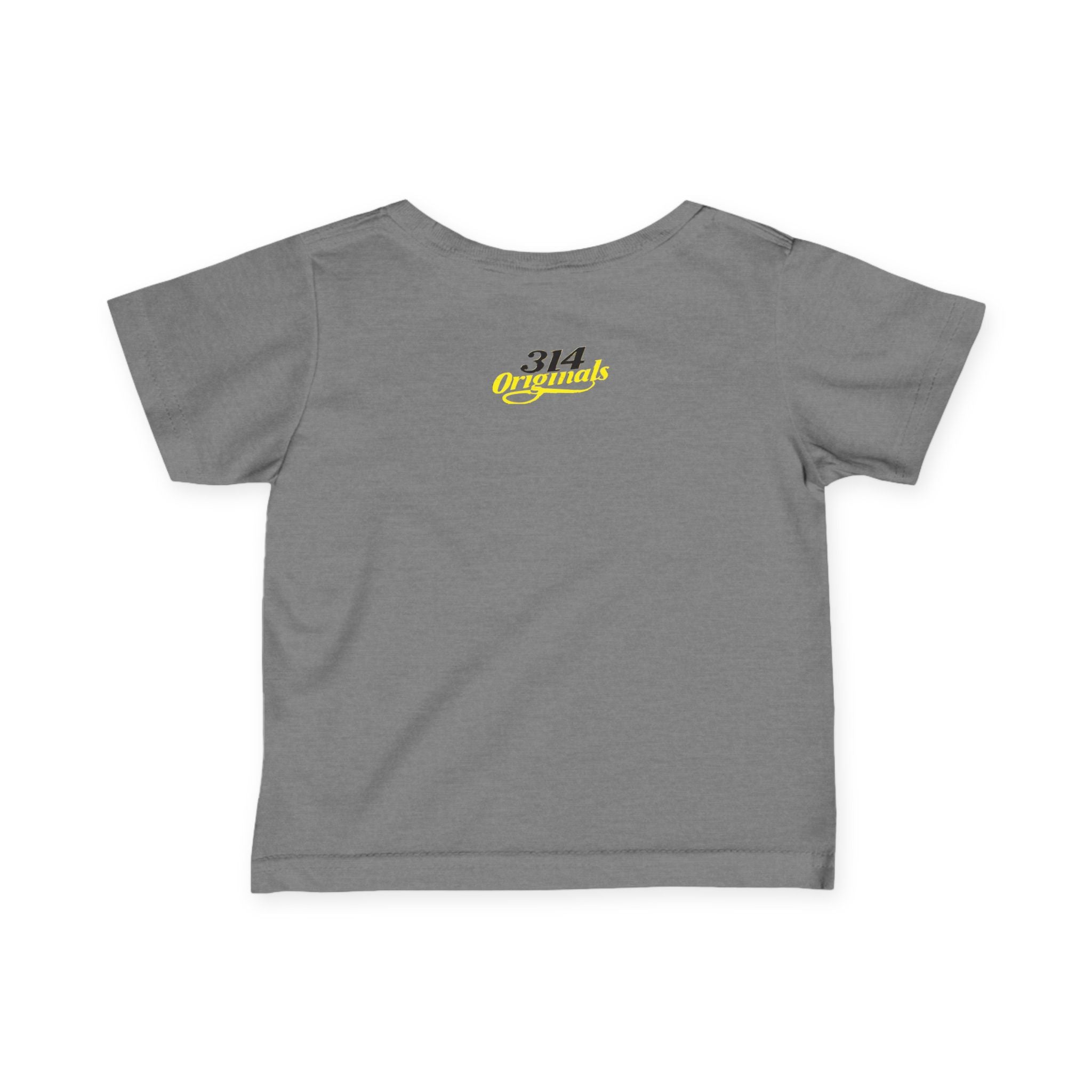 "Caution: Cuteness Overload" —  Baby T‑Shirt (Yellow Warning Sign) - 314 Originals