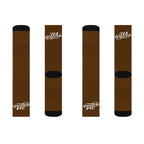 Brown Sublimation Socks with '314 Originals' Script — Athletic Crew Socks - 314 Originals