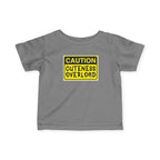 "Caution: Cuteness Overload" —  Baby T‑Shirt (Yellow Warning Sign) - 314 Originals