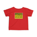 "Caution: Cuteness Overload" —  Baby T‑Shirt (Yellow Warning Sign) - 314 Originals