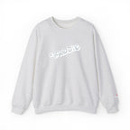 Cloud Script Crewneck Sweatshirt — White Script Logo Cozy Pullover Printify Sweatshirt  314 Originals