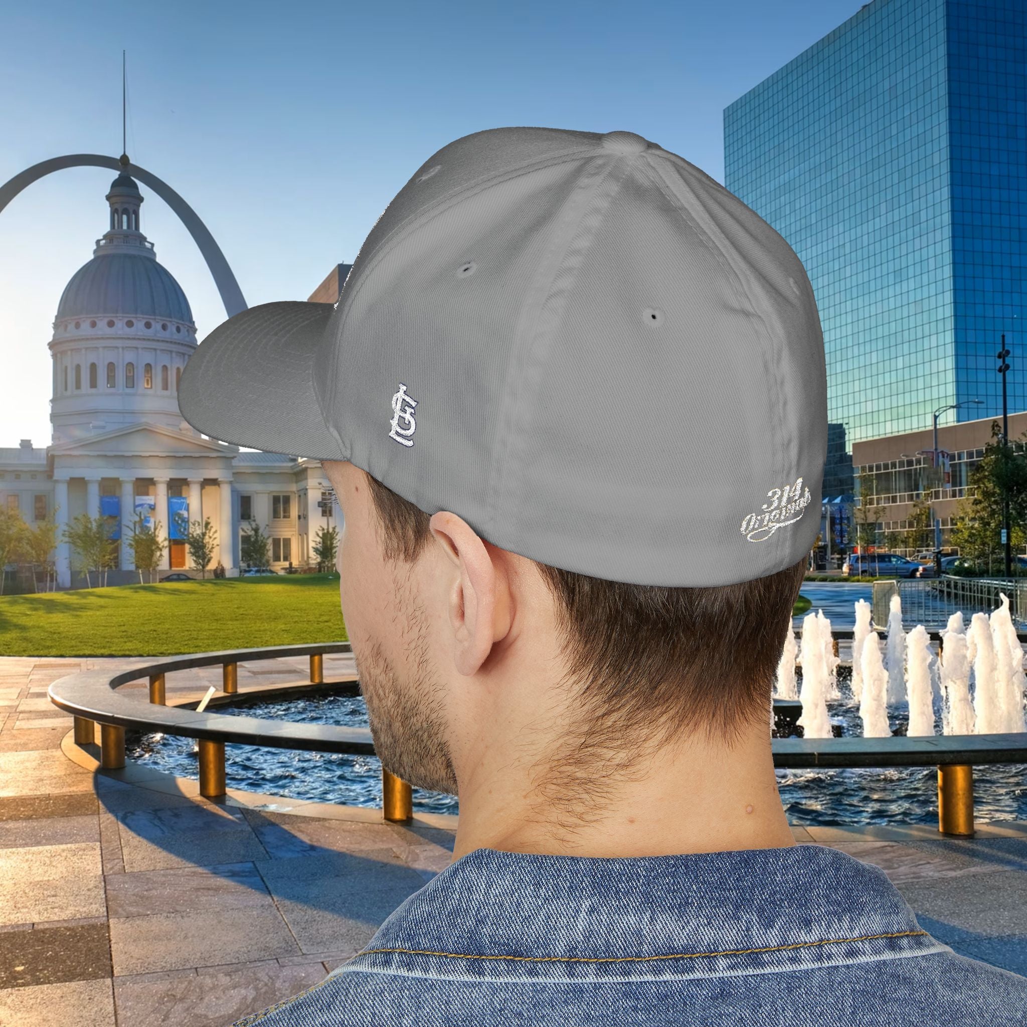 Embroidered "St. Louis" Closed-Back Structured Cap — Baseball Hat with 314 Retro Logo