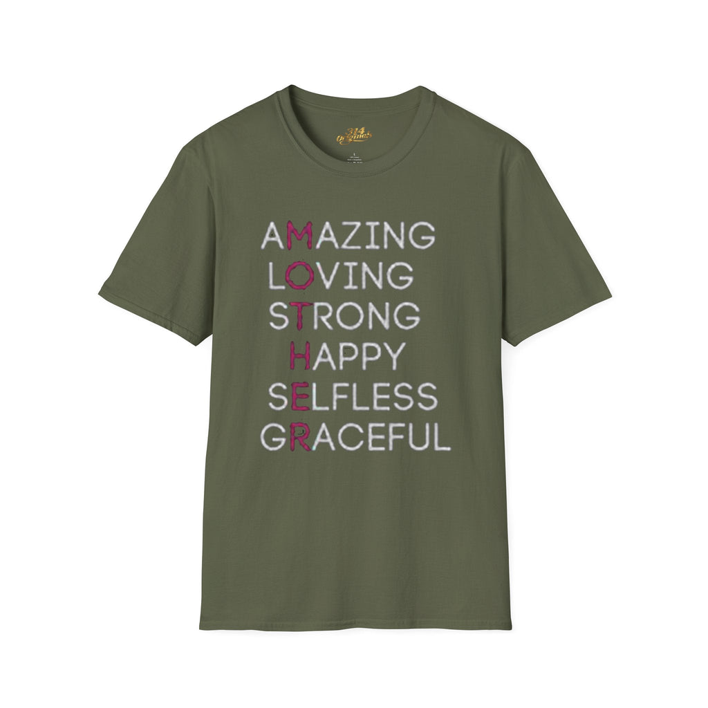 Mother Acrostic T-Shirt – Amazing Loving Strong Happy Selfless Graceful (Mother) Printify T-Shirt  314 Originals
