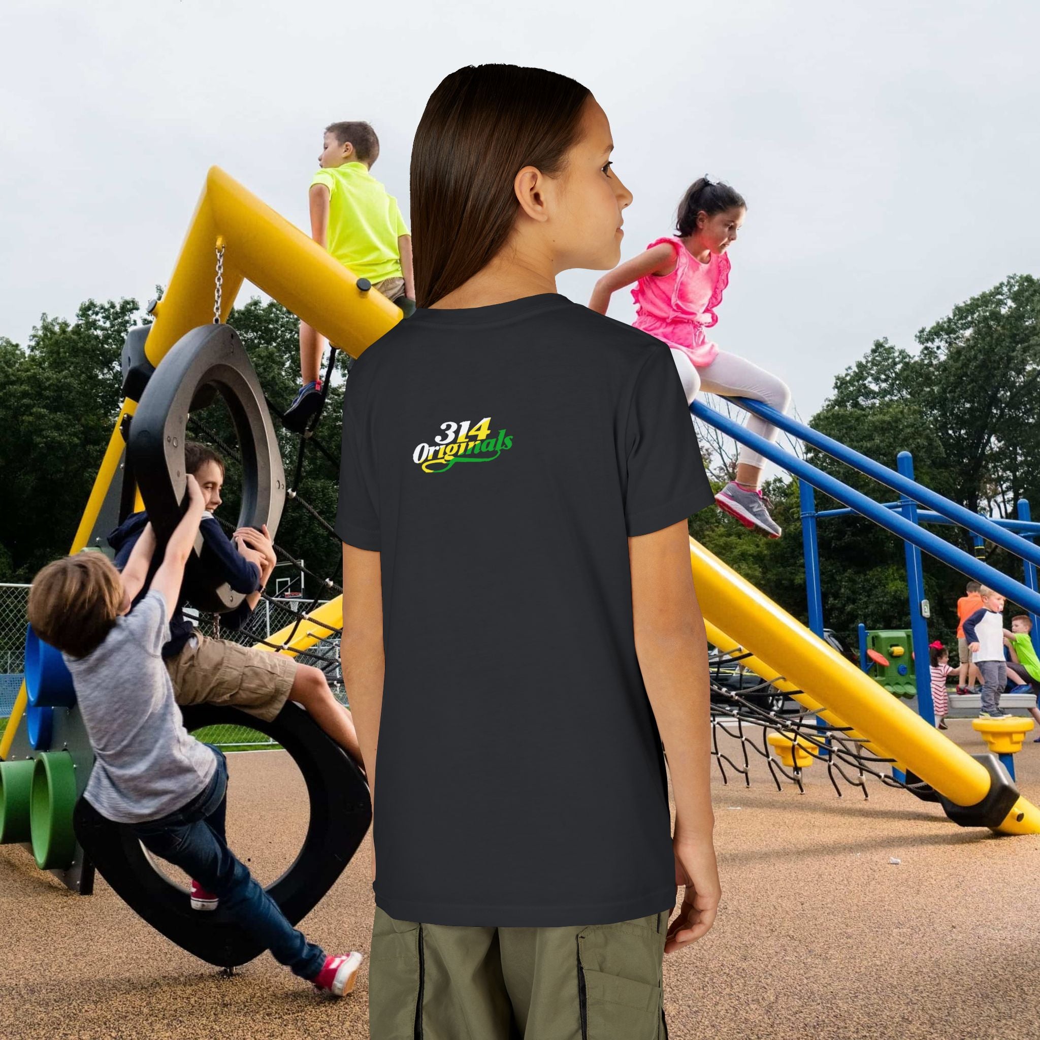 Girl's "Favorite Kid" Retro Yellow & Green Graphic T-Shirt