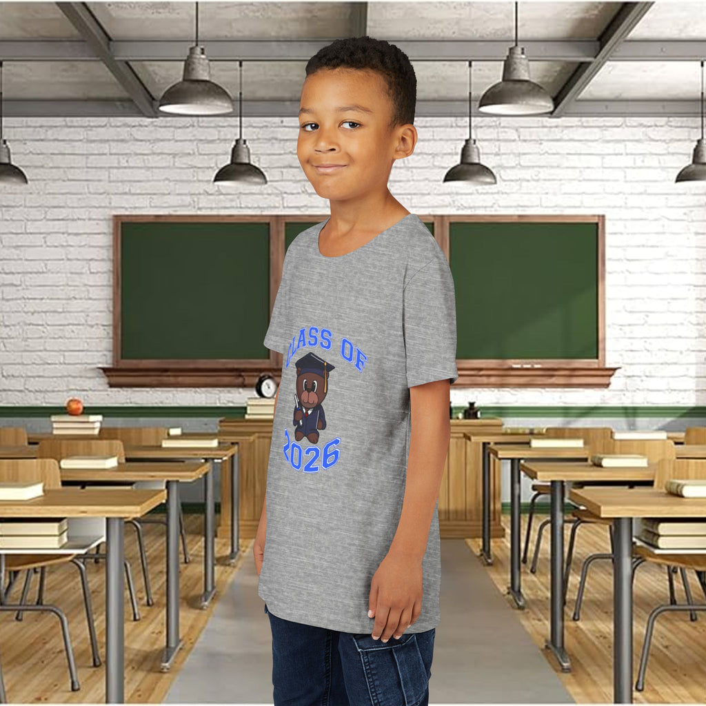 Class of 2026 Kids Graduation T‑Shirt — Cute Graduate Bear Youth Tee