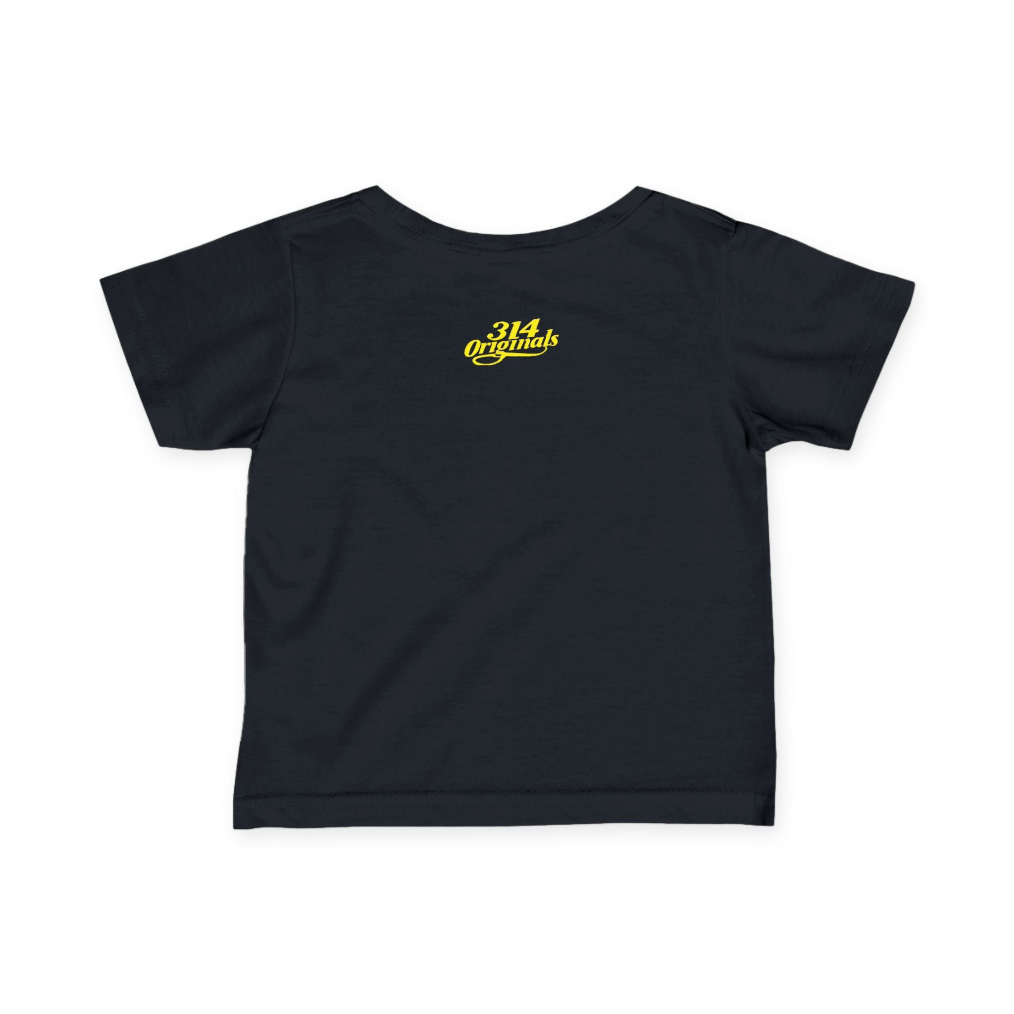 "Caution: Cuteness Overload" —  Baby T‑Shirt (Yellow Warning Sign) - 314 Originals