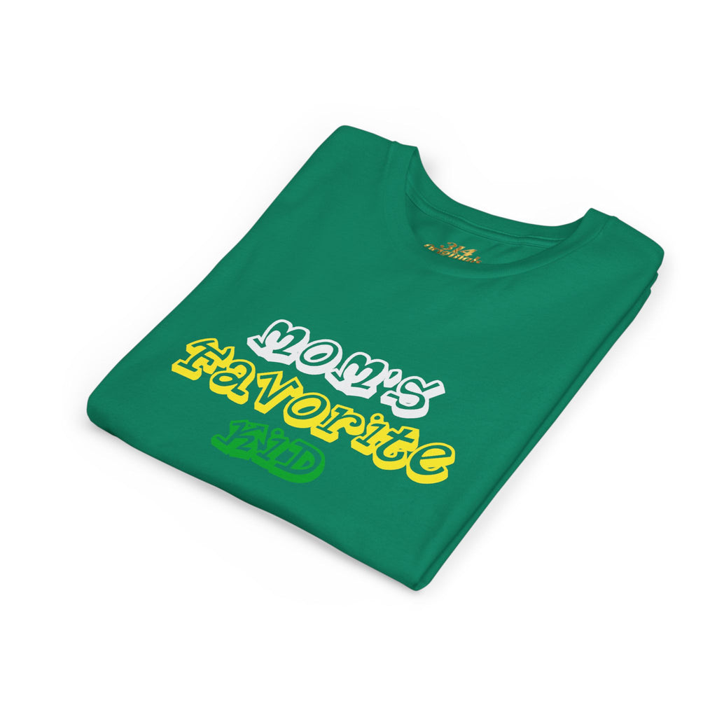 Girl's "Favorite Kid" Retro Yellow & Green Graphic T-Shirt