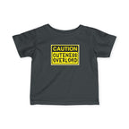 "Caution: Cuteness Overload" —  Baby T‑Shirt (Yellow Warning Sign) - 314 Originals