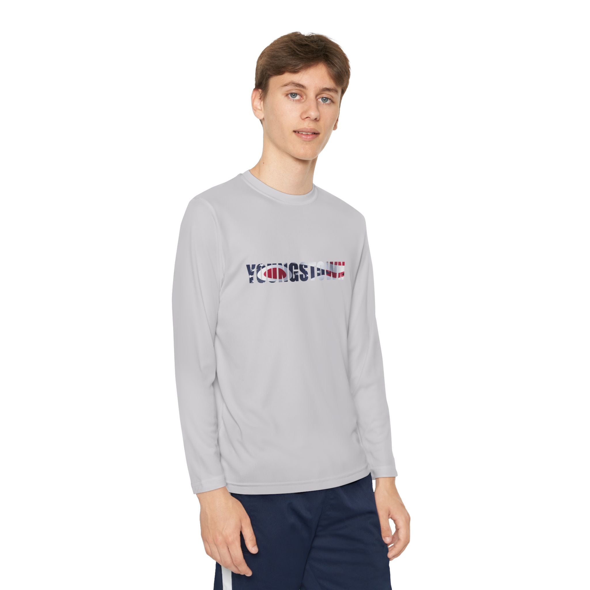 Ohio Flag Youth Long Sleeve Tee — Youngstown Text Graphic - 314 Originals