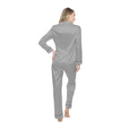 Women's Light Grey Satin Pajama Set — Luxurious Sleepwear Printify All Over Prints  314 Originals