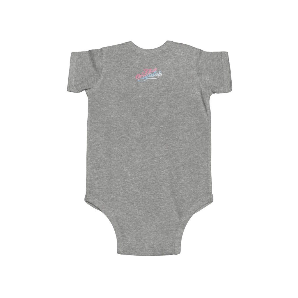 Infant Bodysuit - "Eat. Sleep. Poop. Repeat." Cute Baby Onesie (Pink & Blue Text) Printify Kids clothes  314 Originals