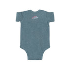 Infant Bodysuit - "Eat. Sleep. Poop. Repeat." Cute Baby Onesie (Pink & Blue Text) Printify Kids clothes  314 Originals