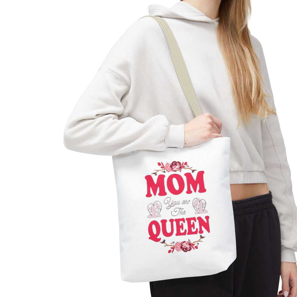 "Mom You're the Queen" Floral Mother's Day Tote Bag Printify Bags  314 Originals