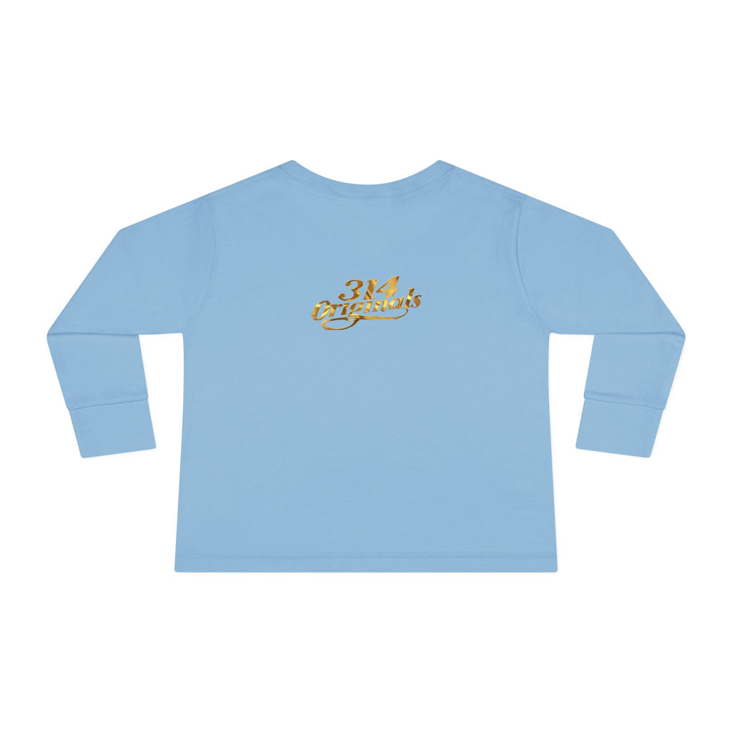 Prince Toddler Long Sleeve Tee — Gold Crown Script Printify Kids clothes  314 Originals