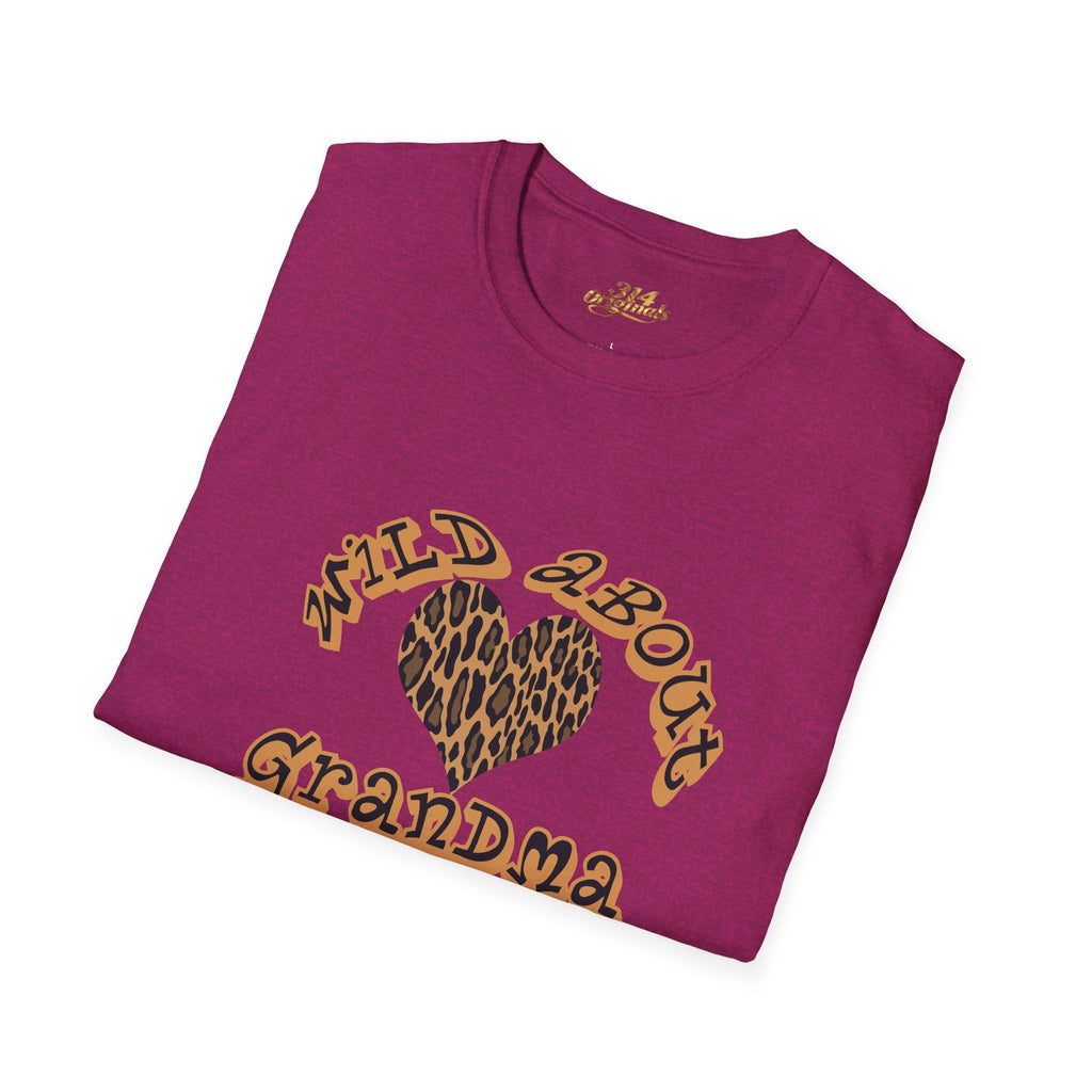 Wild About Grandma Leopard Heart T-Shirt Printify T-Shirt  314 Originals