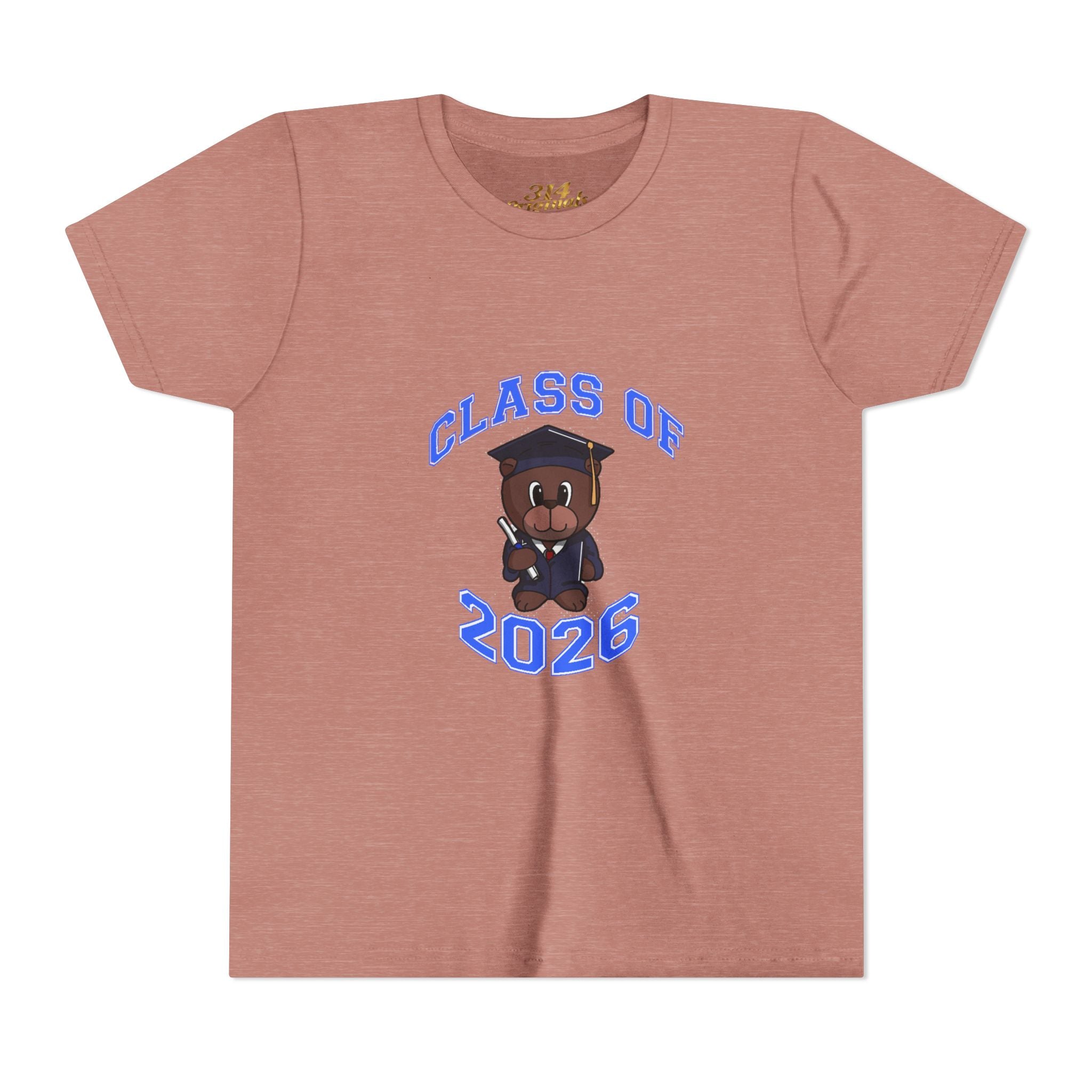 Class of 2026 Kids Graduation T‑Shirt — Cute Graduate Bear Youth Tee