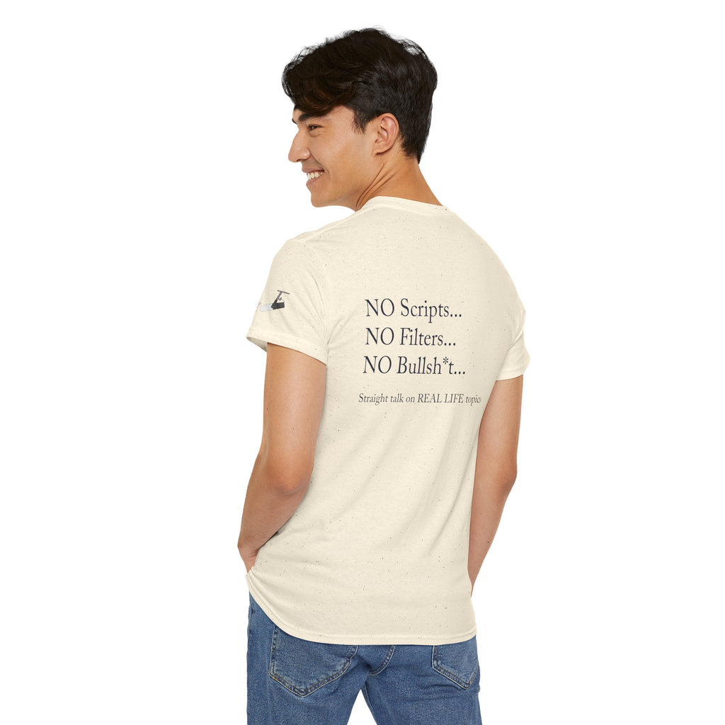 Tell It Like It Is Podcast — Bold Statement Graphic T‑Shirt ("No Scripts… No Filters… No Bullsh*t") Printify T-Shirt  314 Originals