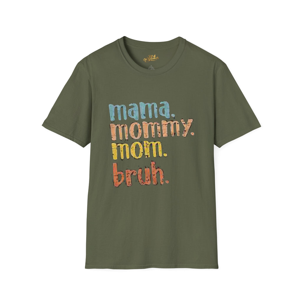 Mama Mommy Mom Bruh T-Shirt – Funny Retro Mom Graphic Tee Printify T-Shirt  314 Originals