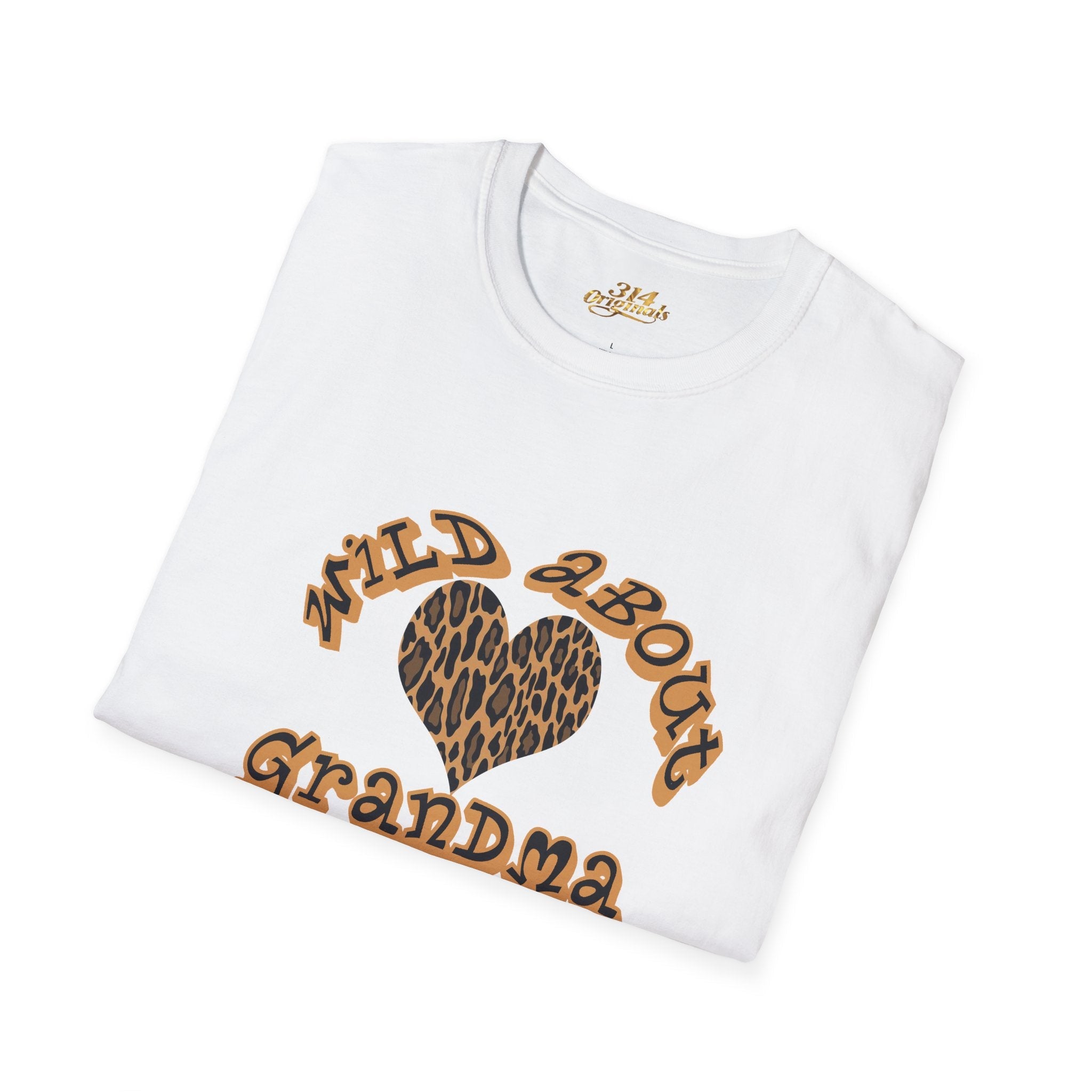 Wild About Grandma Leopard Heart T-Shirt Printify T-Shirt  314 Originals