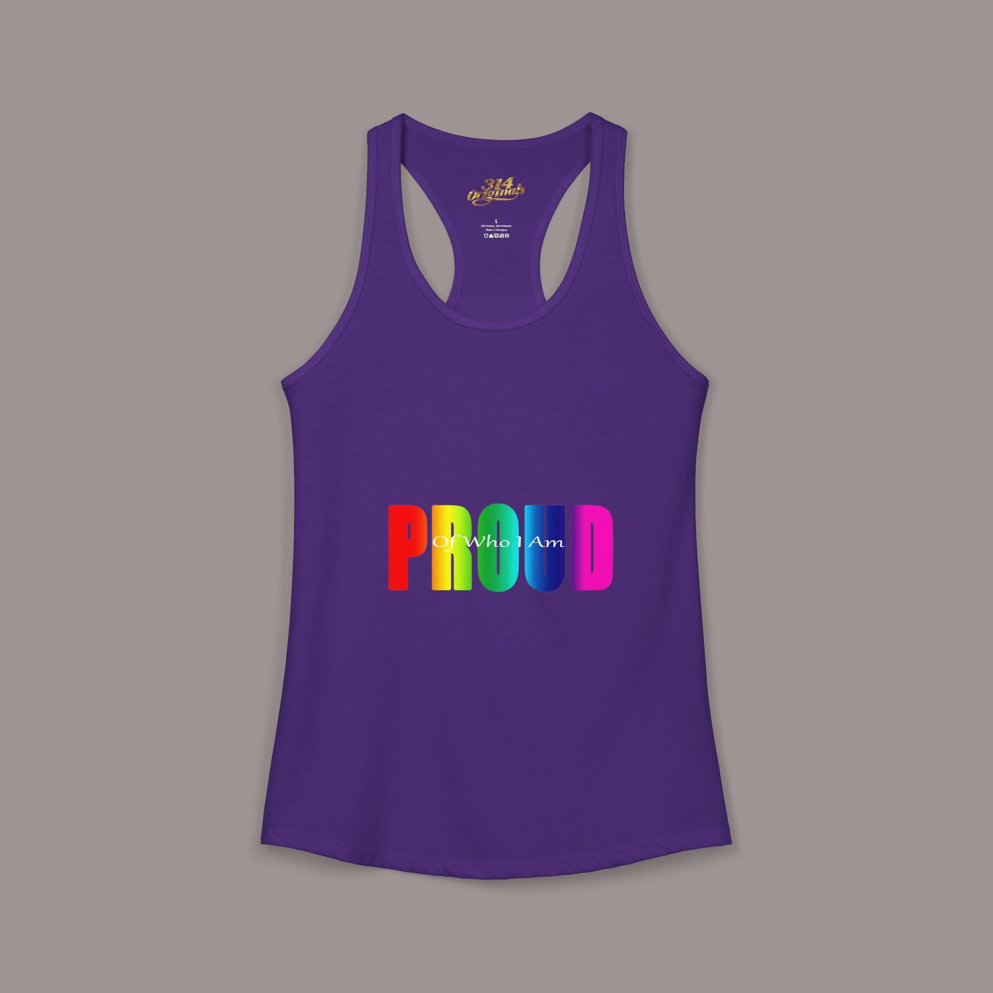 'PROUD' Women's Ideal Racerback Tank Printify Tank Top  314 Originals