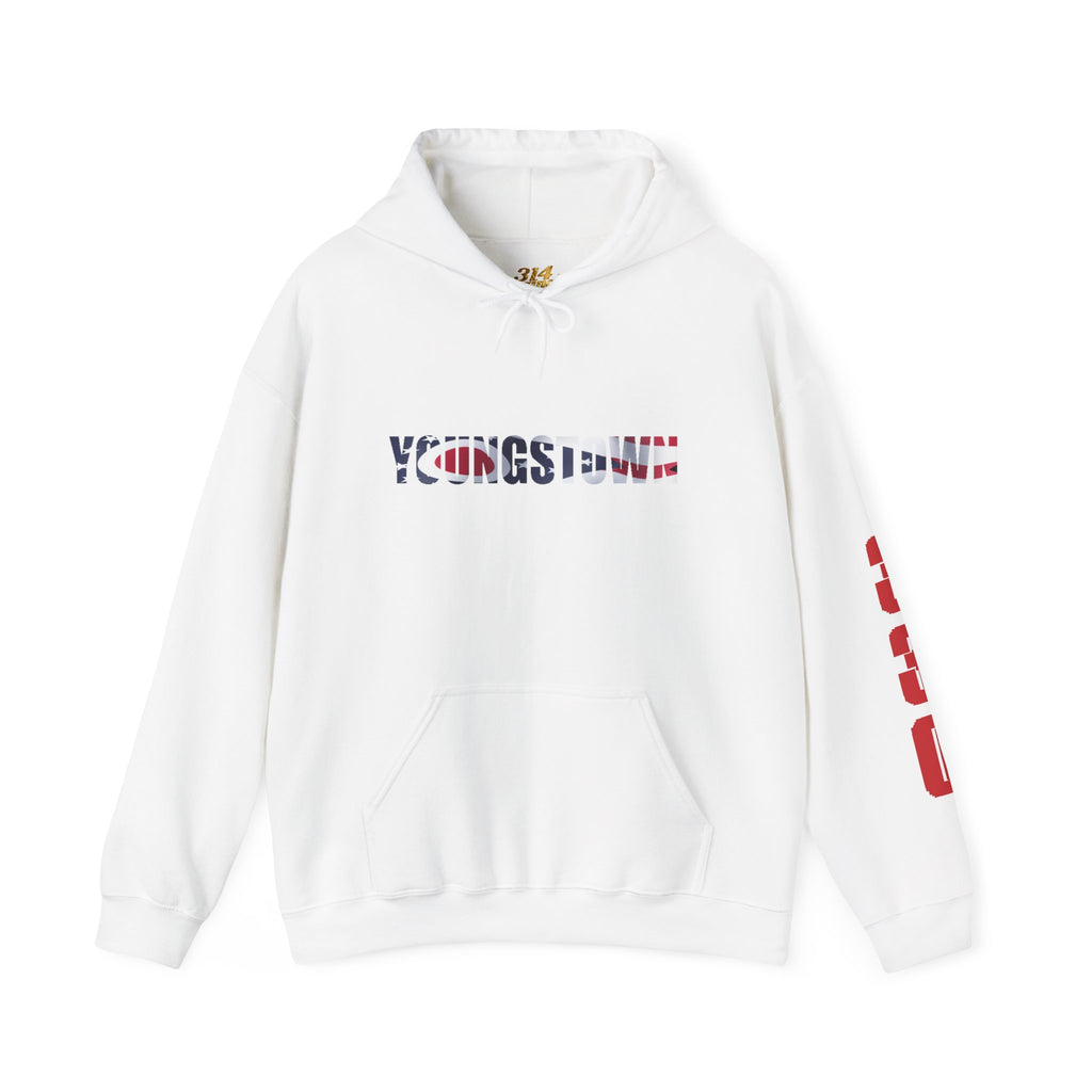 Ohio Flag Hoodie — State Outline with American Stars & Stripes Design - 314 Originals