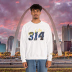 314 City Crewneck Sweatshirt — St. Louis Skyline Graphic - 314 Originals