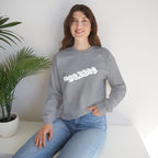 Cloud Script Crewneck Sweatshirt — White Script Logo Cozy Pullover Printify Sweatshirt  314 Originals