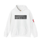 City Skyline Hoodie — Black & White Waterfront Panorama Pullover Printify Hoodie  314 Originals