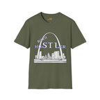 St. Louis Arch Skyline Tee — Born Hustler Front, 314 Originals Back - 314 Originals
