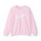 Cloud Script Crewneck Sweatshirt — White Script Logo Cozy Pullover Printify Sweatshirt  314 Originals