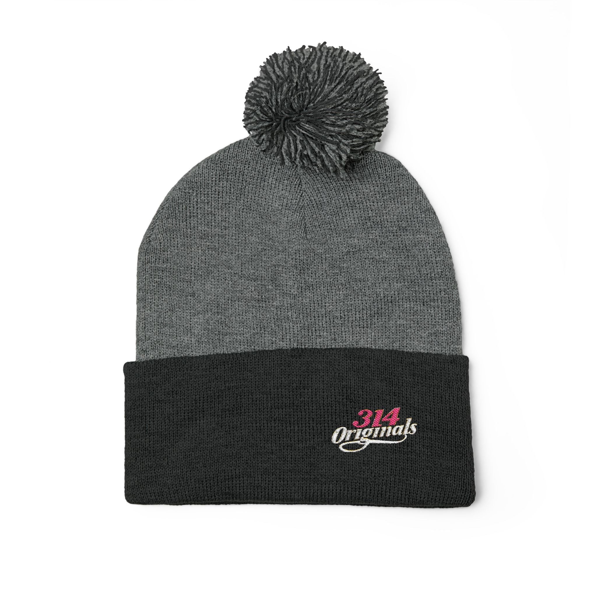 Embroidered Pom-Pom Knit Cap — '314 Originals' Beanie Printify Hats  314 Originals