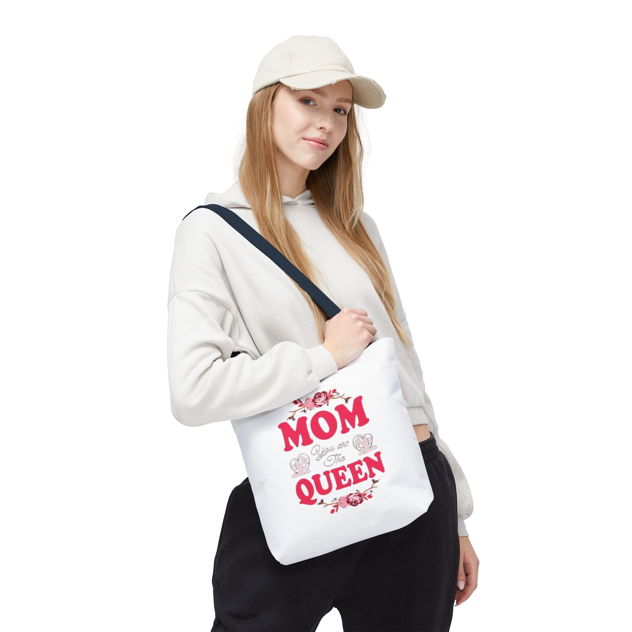 "Mom You're the Queen" Floral Mother's Day Tote Bag Printify Bags  314 Originals