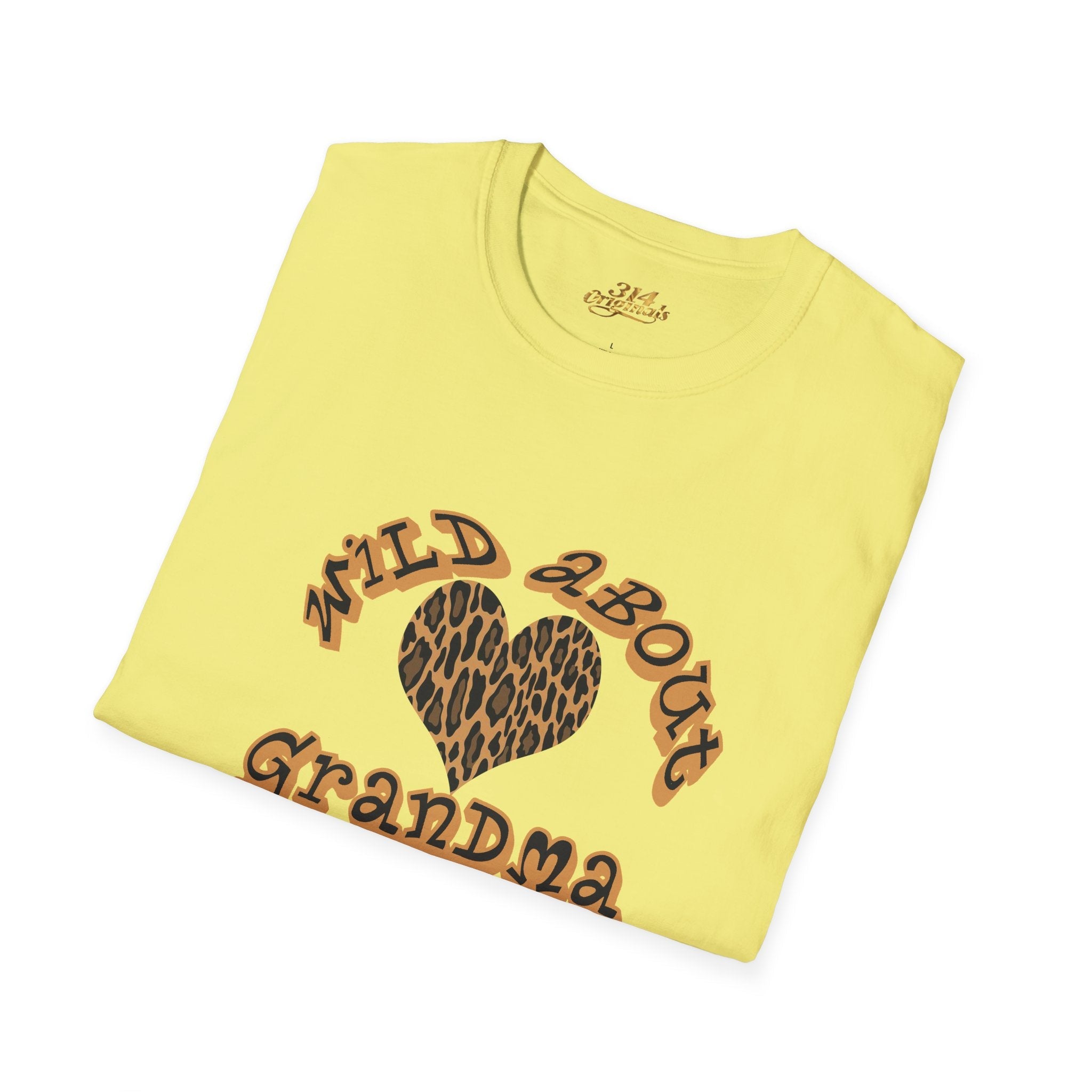 Wild About Grandma Leopard Heart T-Shirt Printify T-Shirt  314 Originals
