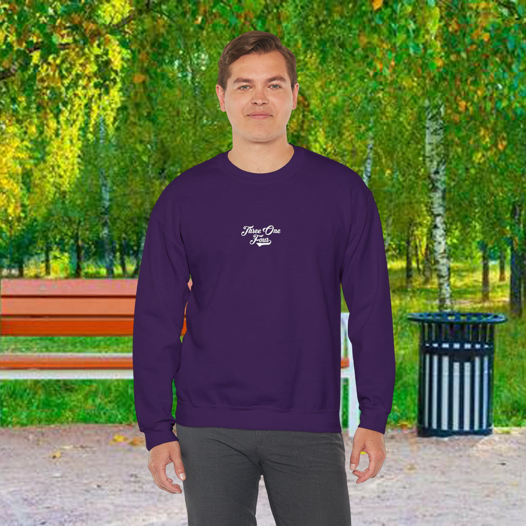Three One Four Crewneck Sweatshirt — Minimal Script Chest Logo - 314 Originals