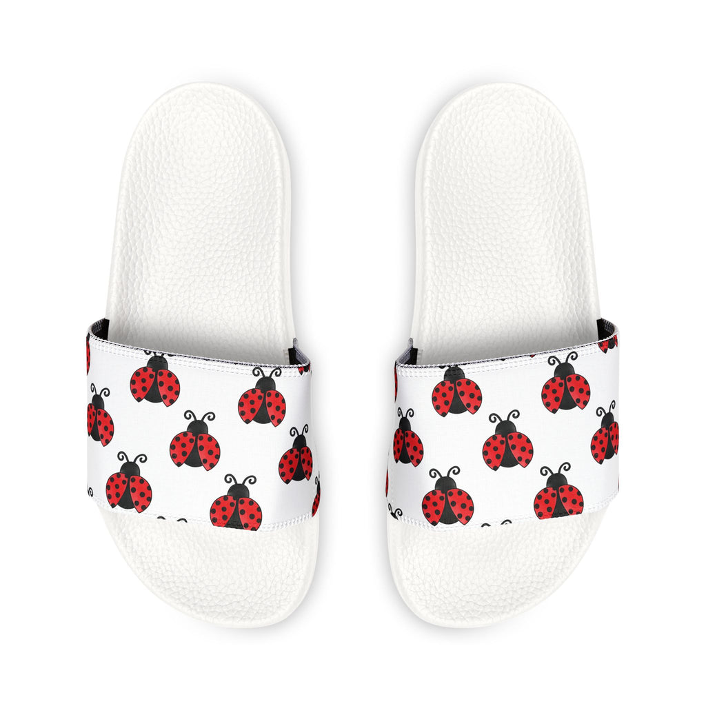 Youth Ladybug Slide Sandals — Removable Strap Cute Red Ladybug Pattern - 314 Originals