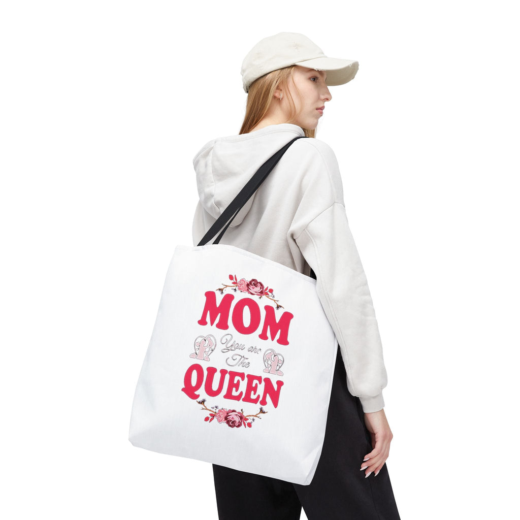 "Mom You're the Queen" Floral Mother's Day Tote Bag Printify Bags  314 Originals