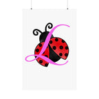 Ladybug Initial “L” Matte Poster — Cute Nursery Wall Art for Girls Printify Poster  314 Originals