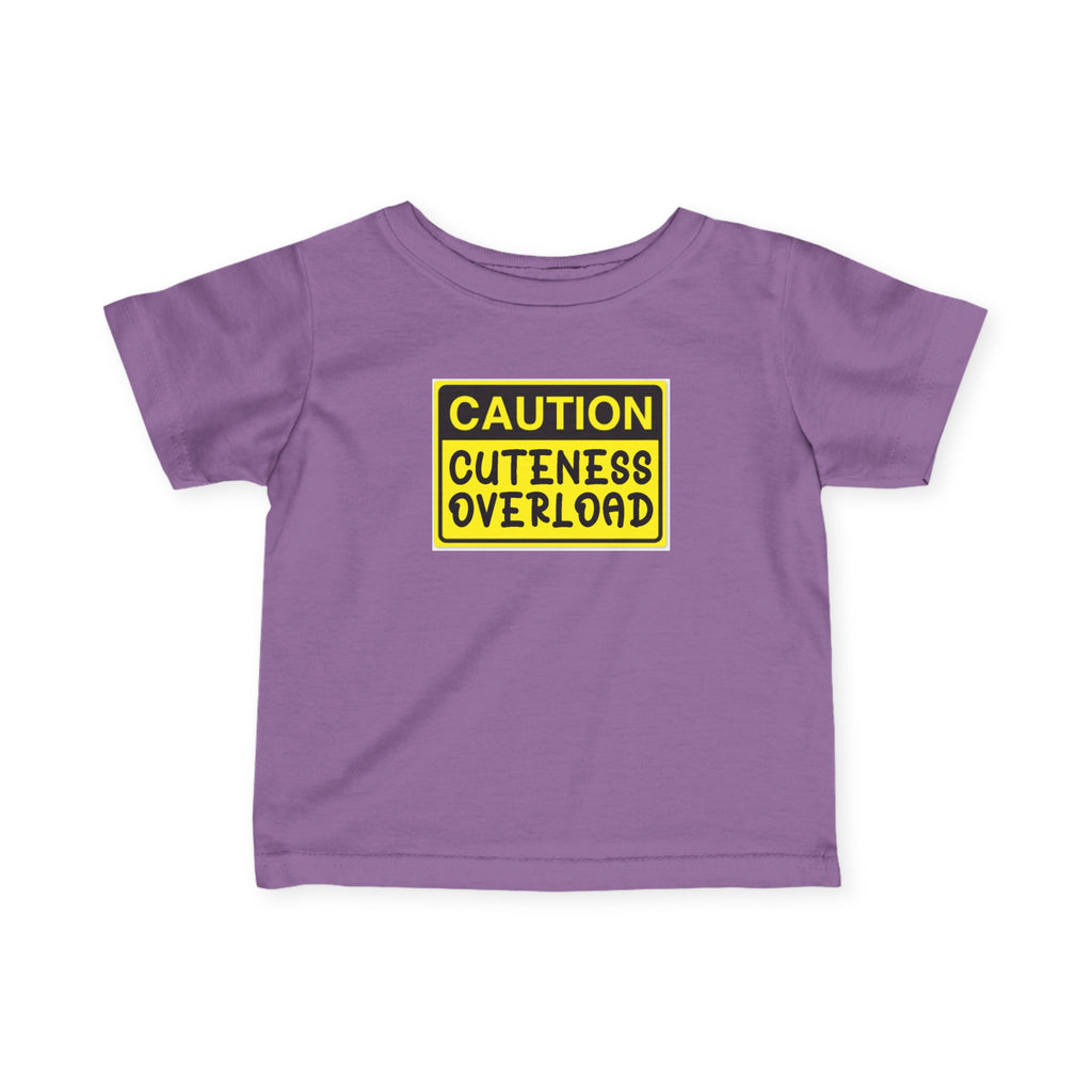 "Caution: Cuteness Overload" —  Baby T‑Shirt (Yellow Warning Sign) - 314 Originals