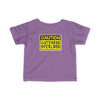"Caution: Cuteness Overload" —  Baby T‑Shirt (Yellow Warning Sign) - 314 Originals