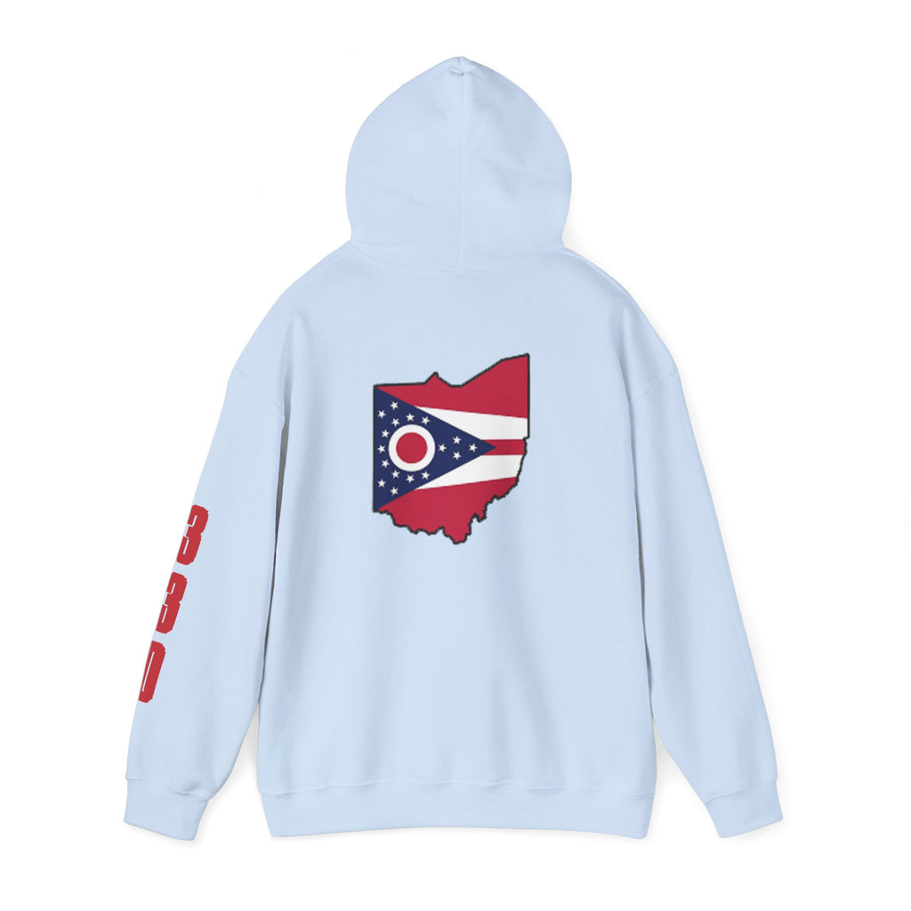 Ohio Flag Hoodie — State Outline with American Stars & Stripes Design - 314 Originals
