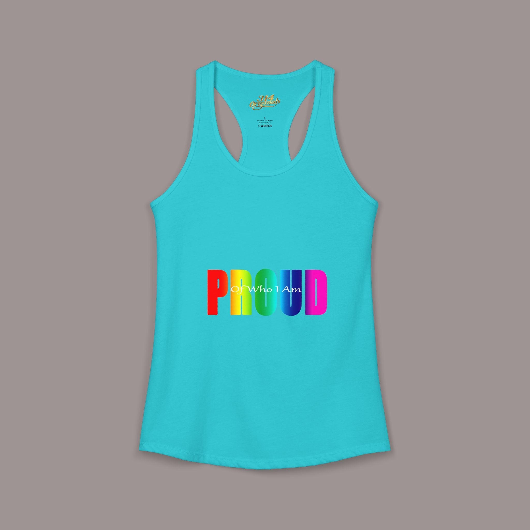 'PROUD' Women's Ideal Racerback Tank Printify Tank Top  314 Originals