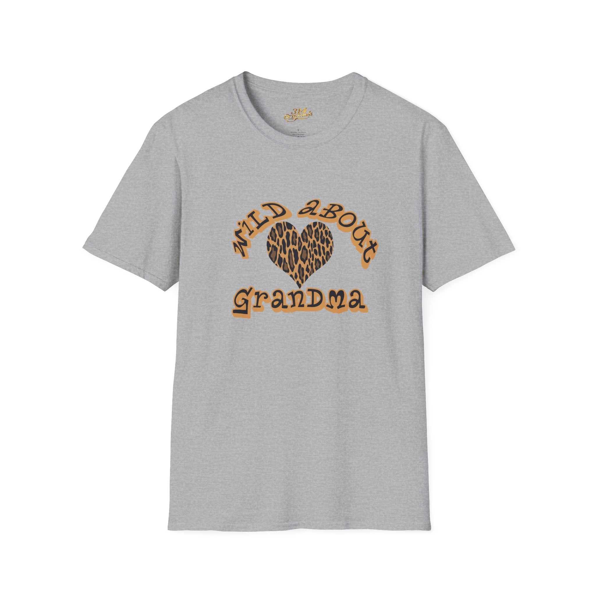 Wild About Grandma Leopard Heart T-Shirt Printify T-Shirt  314 Originals