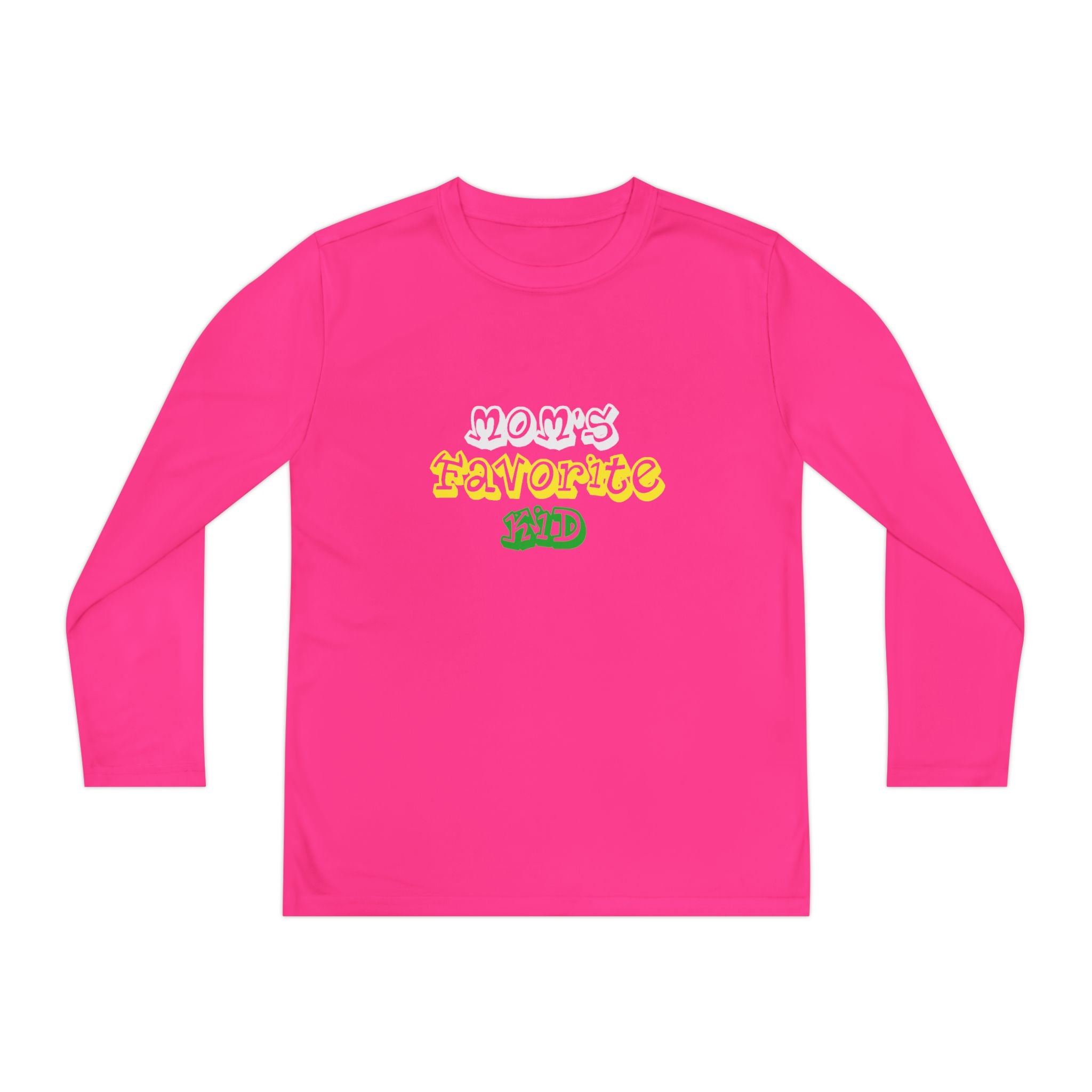 "Mom's Favorite Kid" Youth Long Sleeve Tee —  Retro Graphic