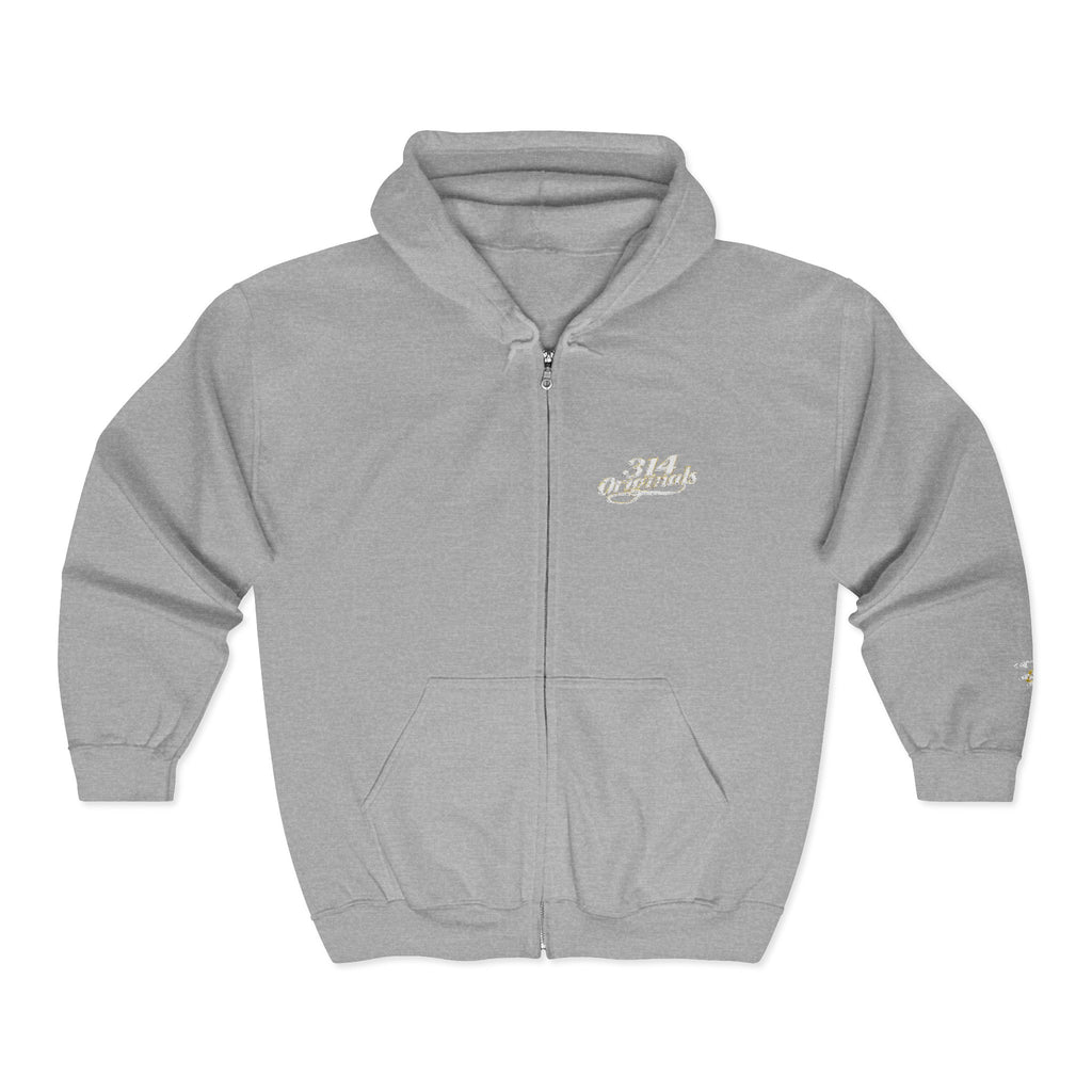 Retro Script Zip Hoodie — Chest Logo - 314 Originals
