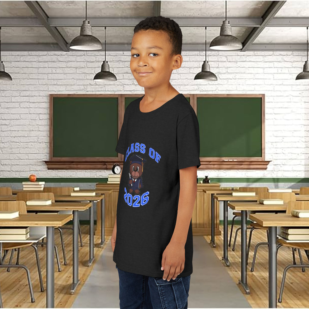 Class of 2026 Kids Graduation T‑Shirt — Cute Graduate Bear Youth Tee