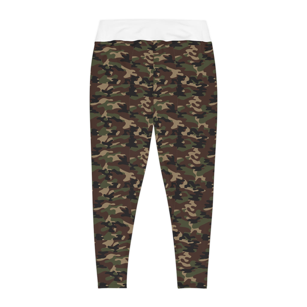 Camo Plus Size Leggings — Subtle Side Script Graphic, Comfortable Everyday Activewear - 314 Originals