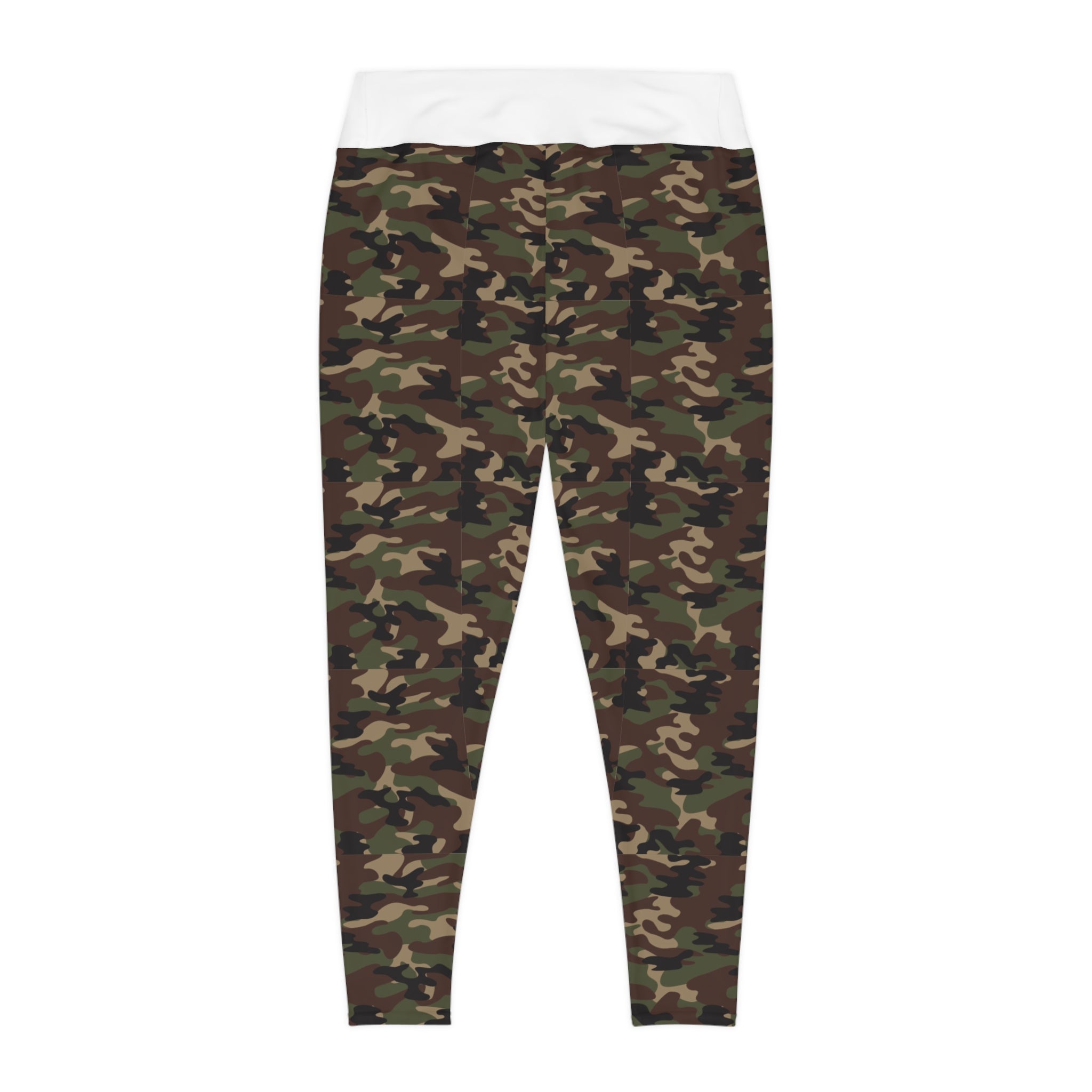 Camo Plus Size Leggings — Subtle Side Script Graphic, Comfortable Everyday Activewear - 314 Originals