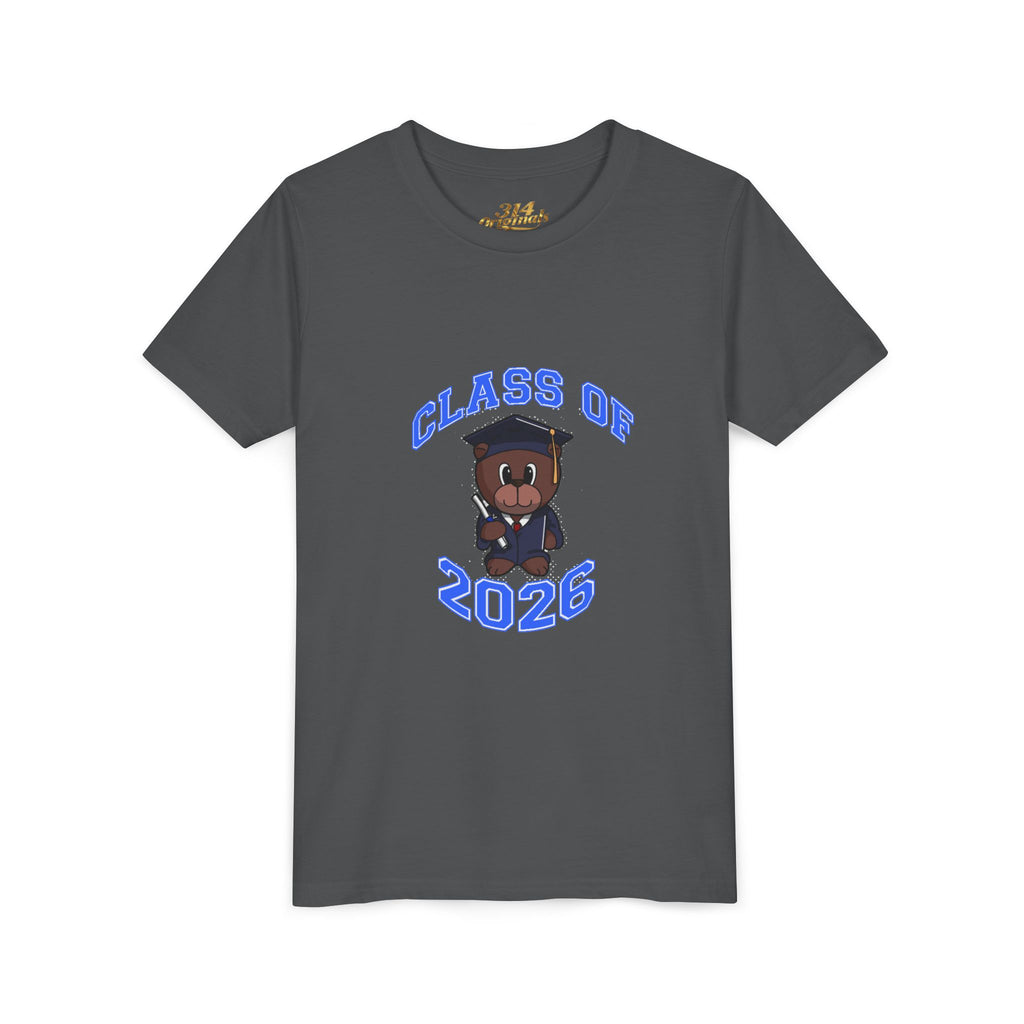 Class of 2026 Kids Graduation T‑Shirt — Cute Graduate Bear Youth Tee