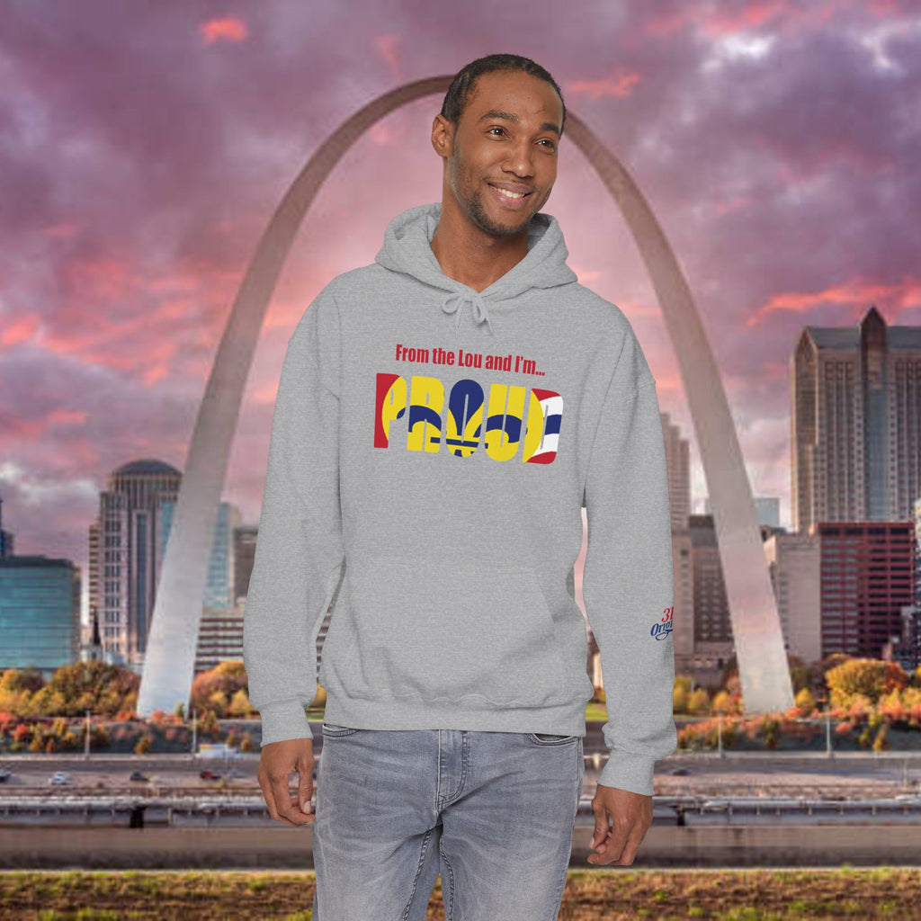 Proud Missouri Fleur-de-lis Hoodie — From the Lou St. Louis Pride Sweatshirt - 314 Originals